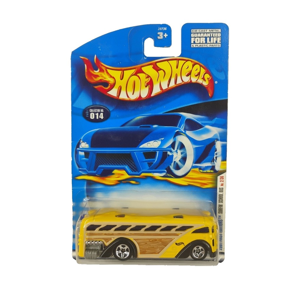 Hot Wheels 2001‎ First Editions Surfin' School Bus 2/36 Collector No.014 Yellow